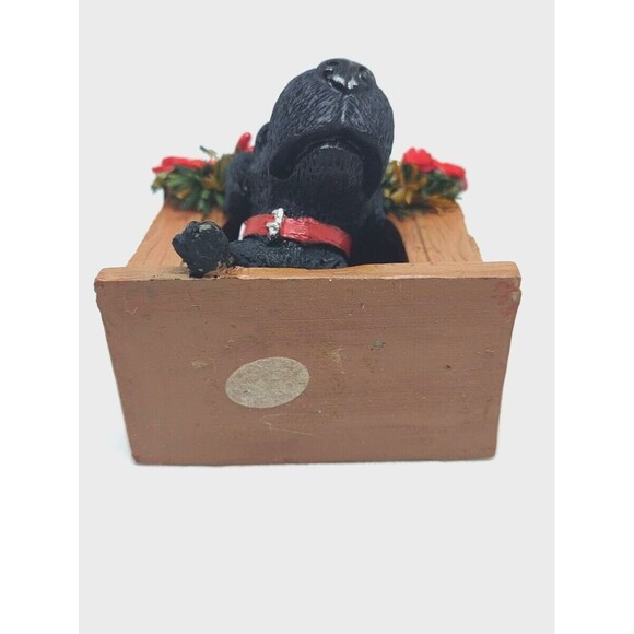 Cute Black Puppy Dog House Red Bows Ornament Kurt S Adler Collectible Display - Picture 7 of 12